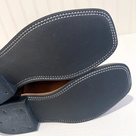 Old West Square Toe Contrast Stitched Leather Western Pull On Cowboy Boots 7 - Picture 12 of 14